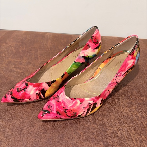 Vionic Shoes - Vionic Josie Floral Kitten Heels 8.5 Pink Spring Statement Pumps Easter Spring